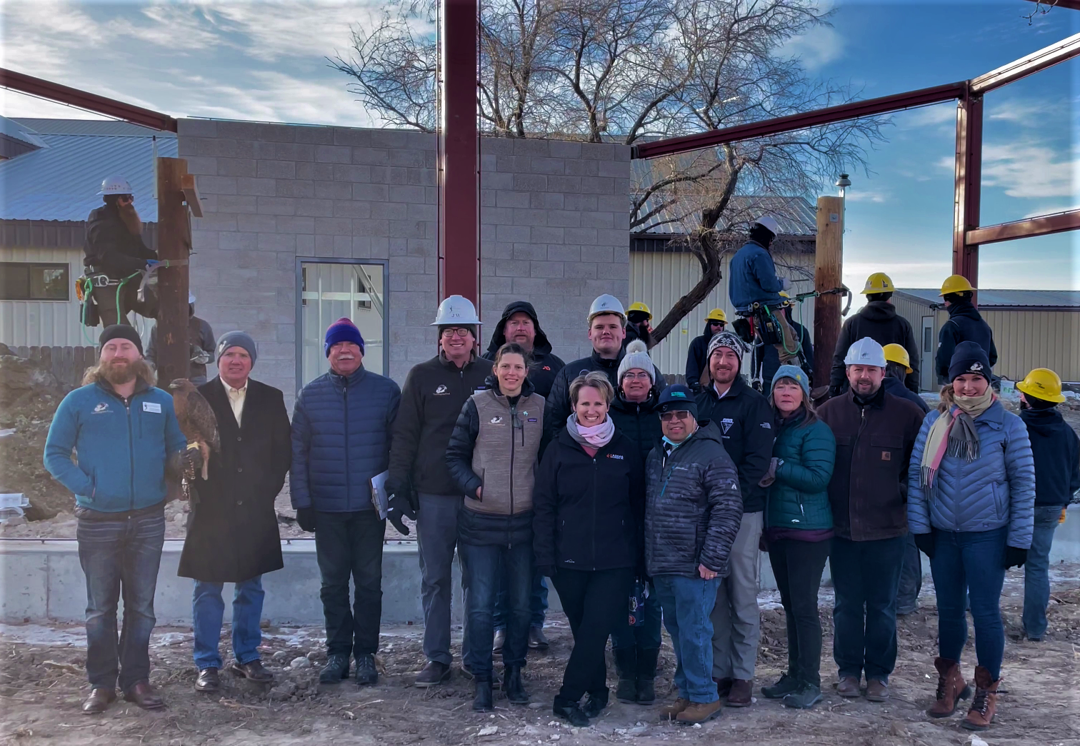 A group photo of everyone involved in bringing the Idaho Power Flight Lab to life.