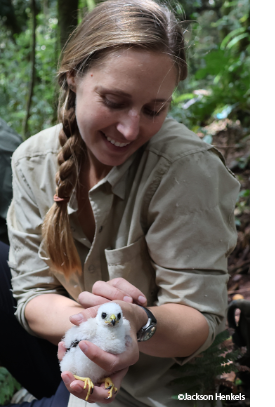 Hana Weaver holding a nestlilng