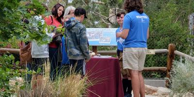 High School Volunteers showing guests the California Condors